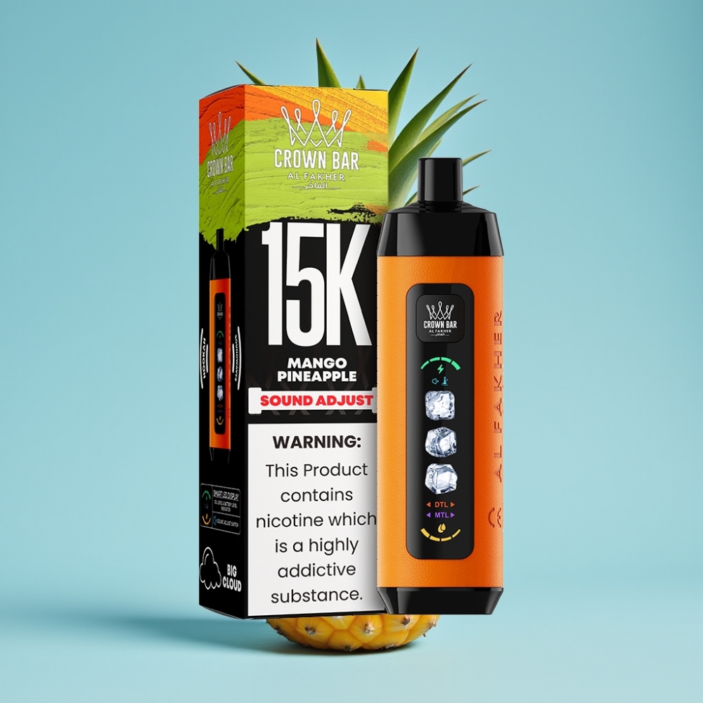 Al Fakher 15K Ice Adjust Clouds 15000 Puffs 22ml Mesh Coil Mango Pineapple