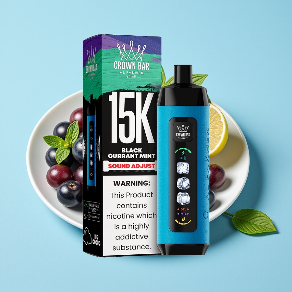 Al Fakher 15k Ice Adjust Clouds 15000 Puffs LED Display 22ml Blackcurrant Mint