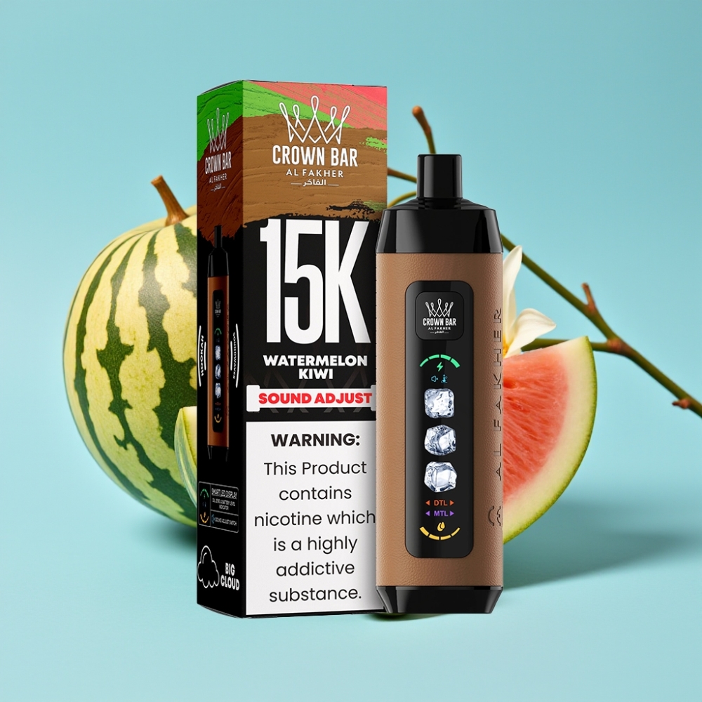 Al Fakher 15k Ice Adjust Clouds 15000 Puffs LED Display 22ml Watermelon Kiwi
