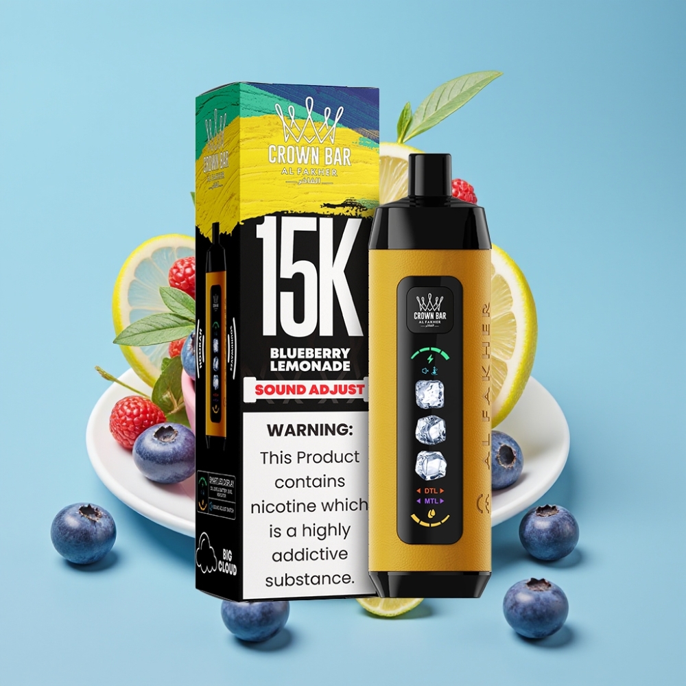 Al Fakher 15k Ice Adjust Clouds 15000 Puffs LED Display Blueberry Lemonade