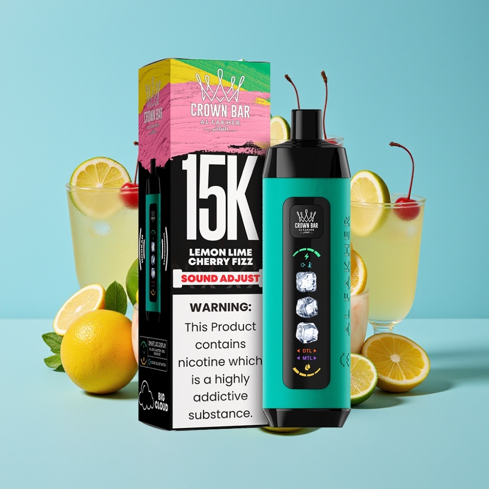 Al Fakher 15k Ice Adjust Clouds 15000 Puffs LED Display Mesh Coil Lemon Lime Cherry Fizz