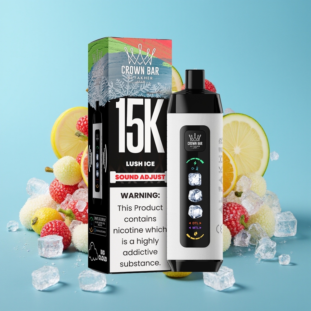 Al Fakher 15k Ice Adjust Clouds 15000 Puffs LED Mesh 22mL Lush Ice