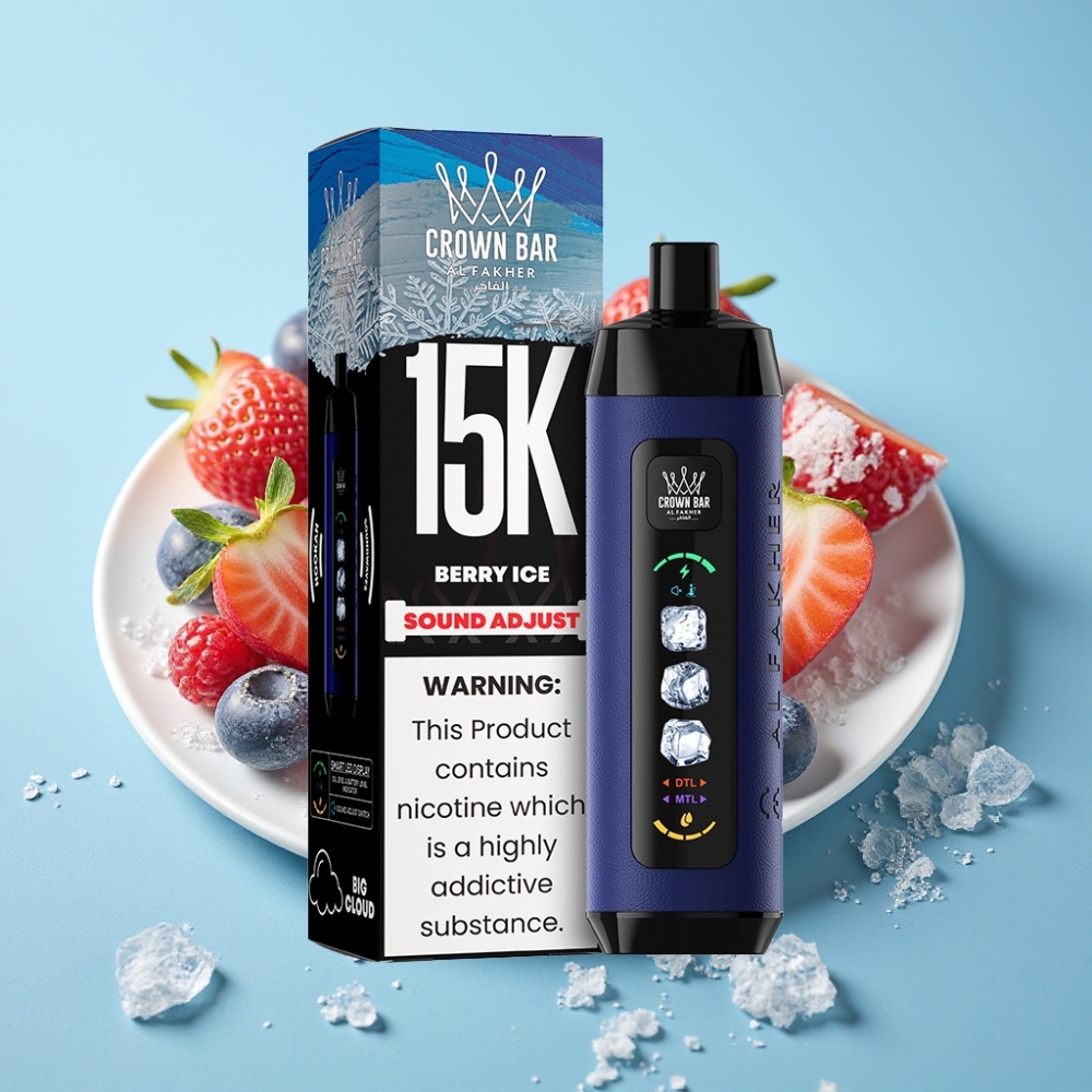 Al Fakher 15k Ice Adjust Clouds 15000 Puffs LED Mesh Berry Ice