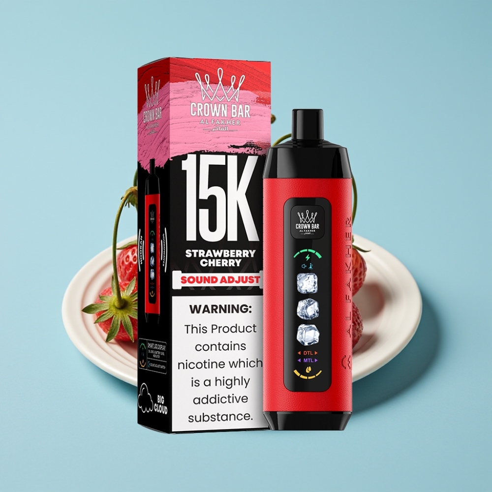 Al Fakher 15k Ice Adjust Clouds Disposable 15000 Puffs 22ml Mesh Strawberry Cherry