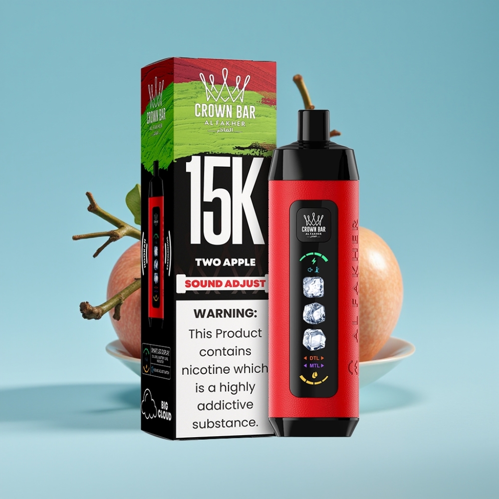 Al Fakher 15k Ice Adjust Clouds Disposable Device 15000 Puffs LED Mesh Coil Two Apple