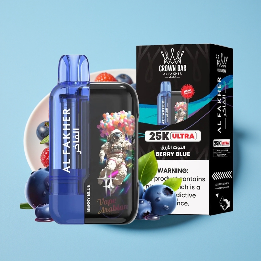 Al Fakher Crown Bar Ultra 25K LED Mesh Berry Blue Disposable Vape