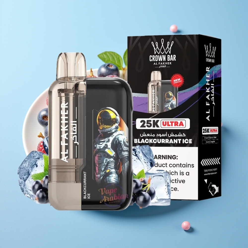 Al Fakher Crown Bar Ultra 25K LED Mesh Blackcurrant Ice