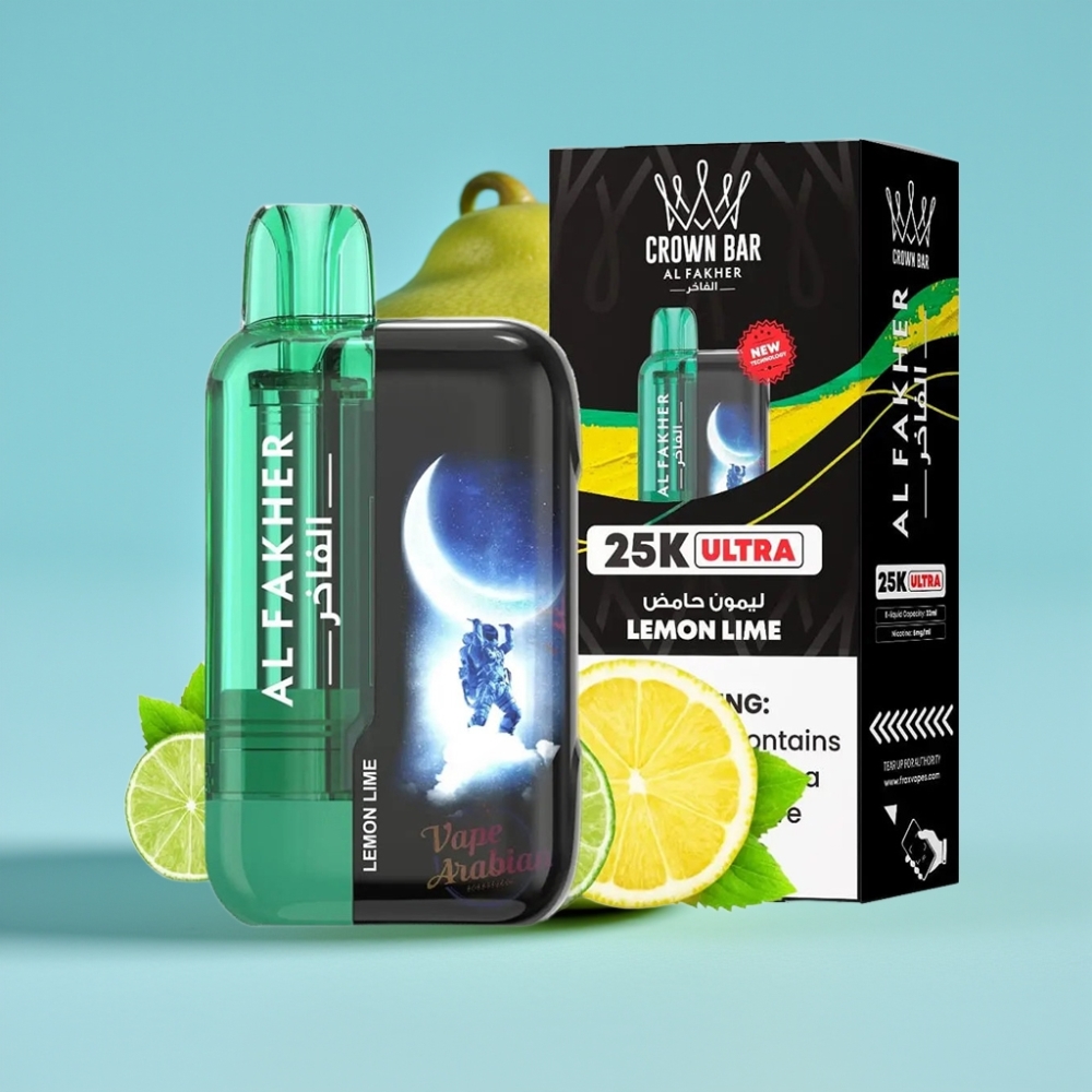 Al Fakher Crown Bar Ultra 25K Lemon Lime LED Mesh Type-C Disposable Vape