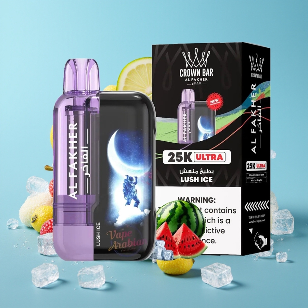 Al Fakher Crown Bar Ultra 25K Mesh 22mL Lush Ice