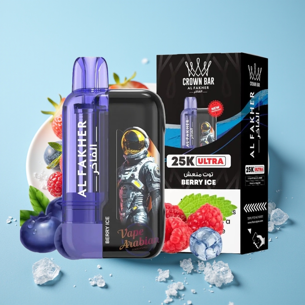 Al Fakher Crown Bar Ultra 25K Mesh Berry Ice Disposable Vape