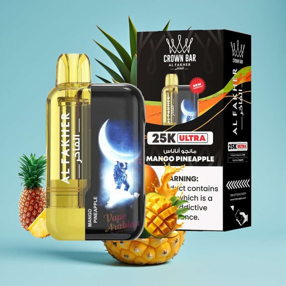 Al Fakher Crown Bar Ultra 25K Mesh Type-C Mango Pineapple Disposable Vape