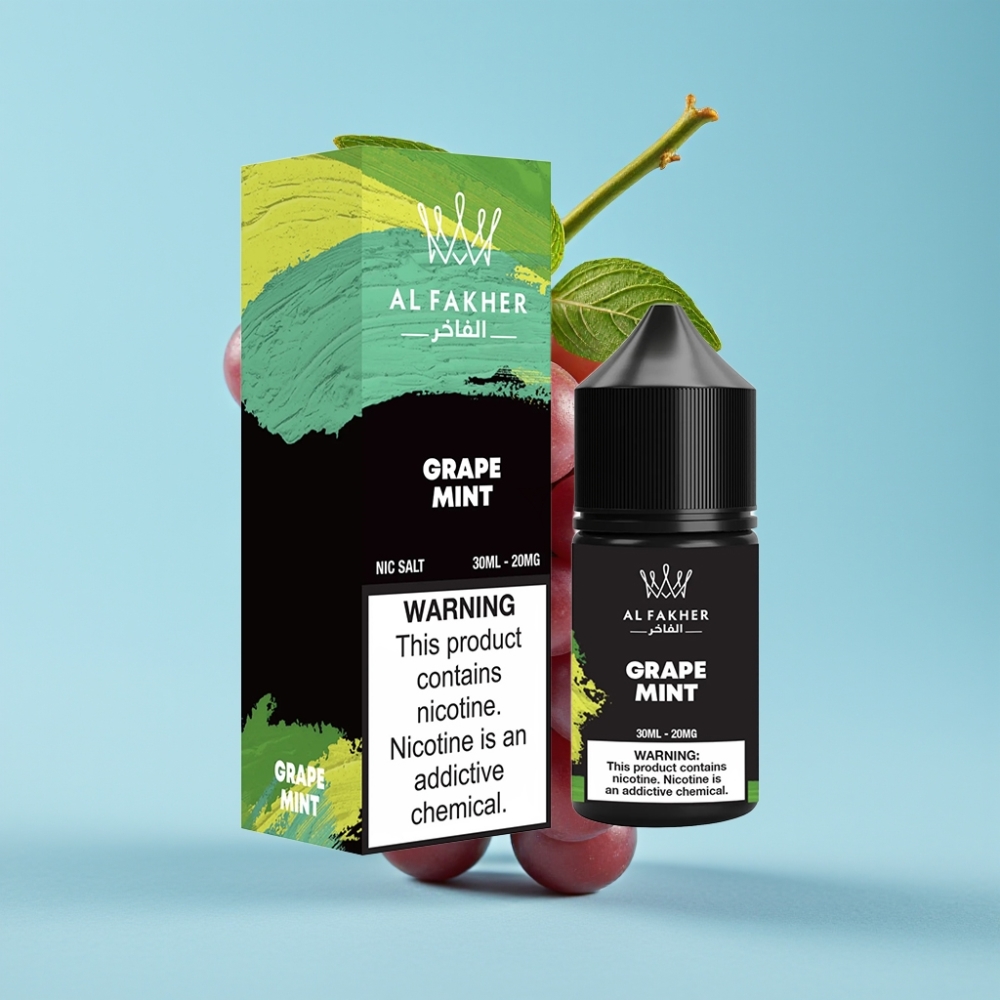 AL Fakher Nicotine Salt Puffs 30ml Grape Mint 20mg