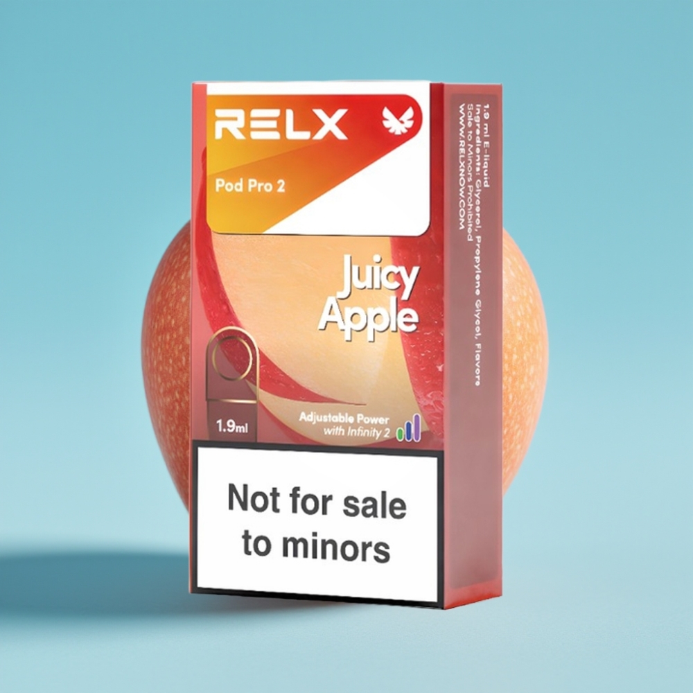 RELX Pod Pro 2 600 Puffs 0% Nicotine Juicy Apple 1.9ml 3 Modes