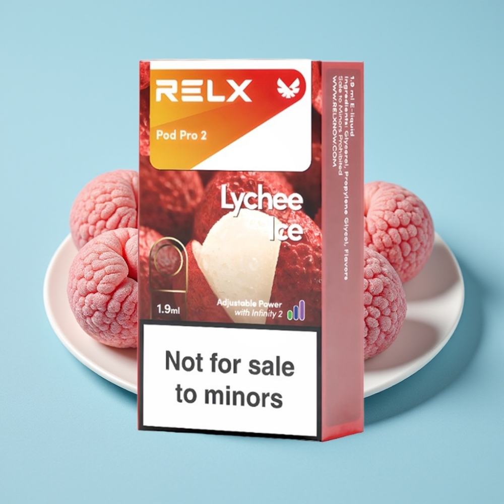 RELX Pod Pro 2 600 Puffs 1.9ml Lychee Ice 0% Nicotine Eco Smooth Boost