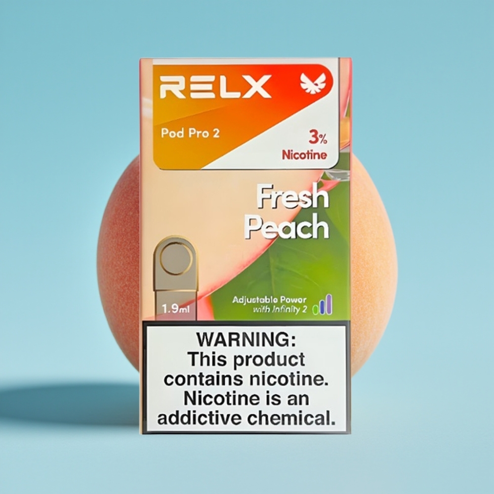 RELX Pod Pro 2 600 Puffs 3% 1.9ml Fresh Peach Eco Smooth Boost