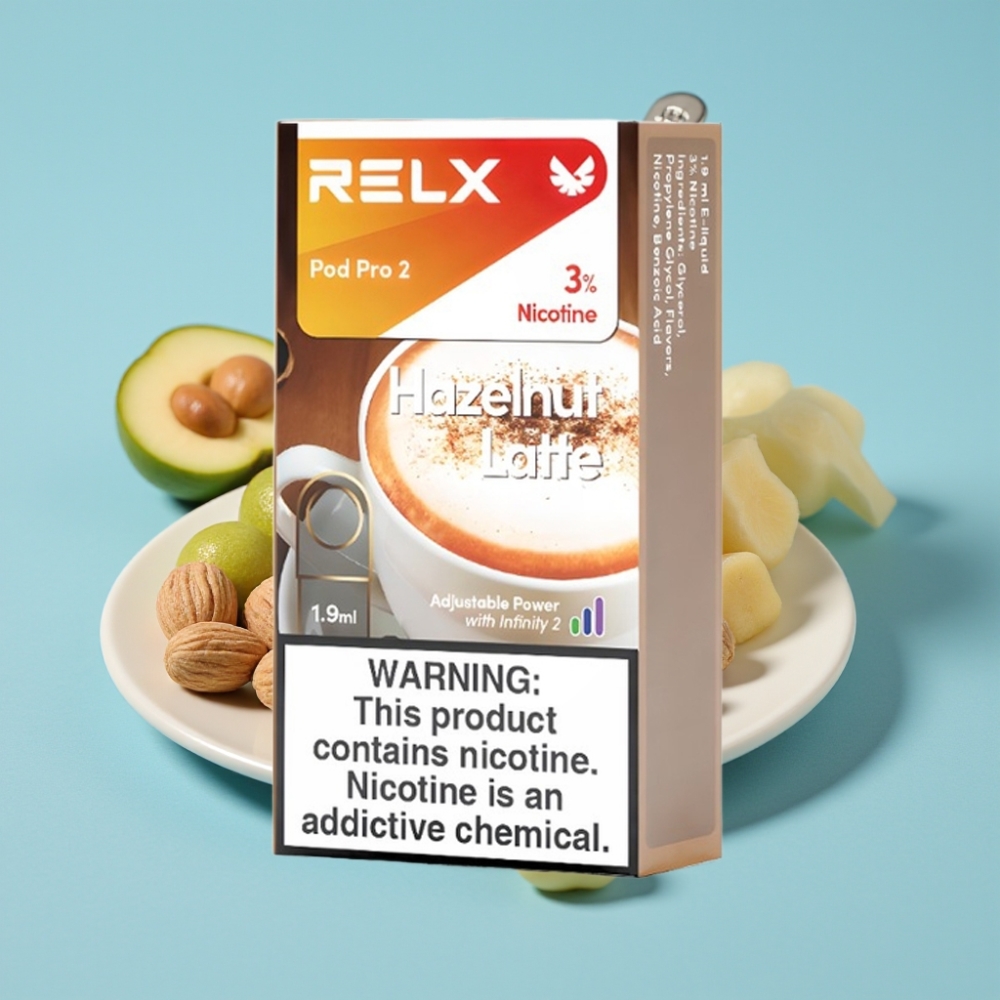 RELX Pod Pro 2 600 Puffs 3% Hazelnut Latte 1.9ml Eco Smooth Boost