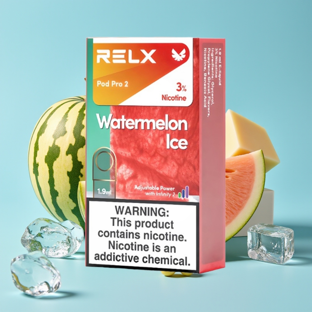 RELX Pod Pro 2 600 Puffs 3% Water Melon Ice 1.9ml Eco/Smooth/Boost Mode