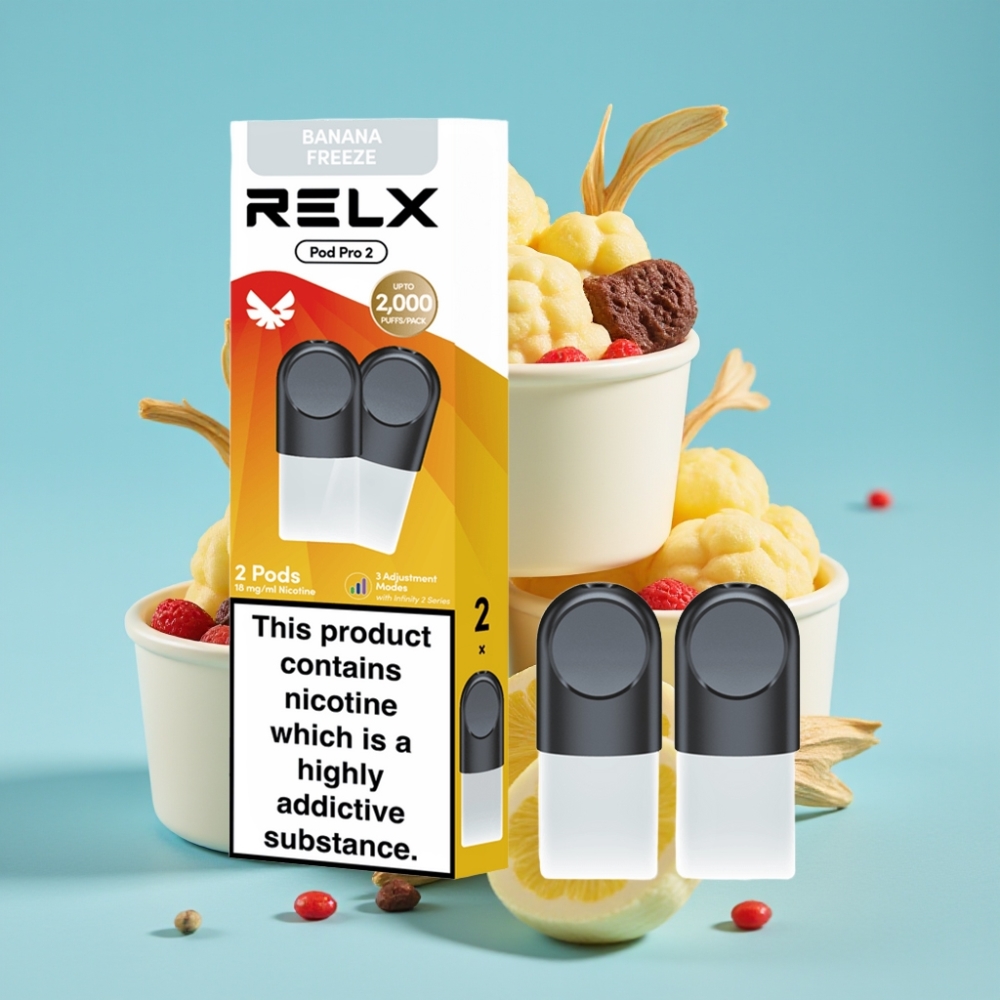 RELX Pod Pro 2 600 Puffs Banana Freeze 1.9ml 1.8%