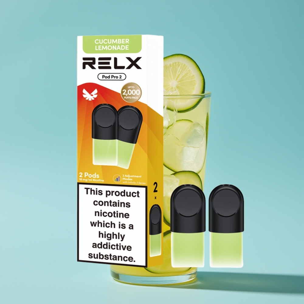 RELX Pro Pro 2 600 Puffs 1.8% Cucumber Lemonade Eco/Smooth/Boost Mode