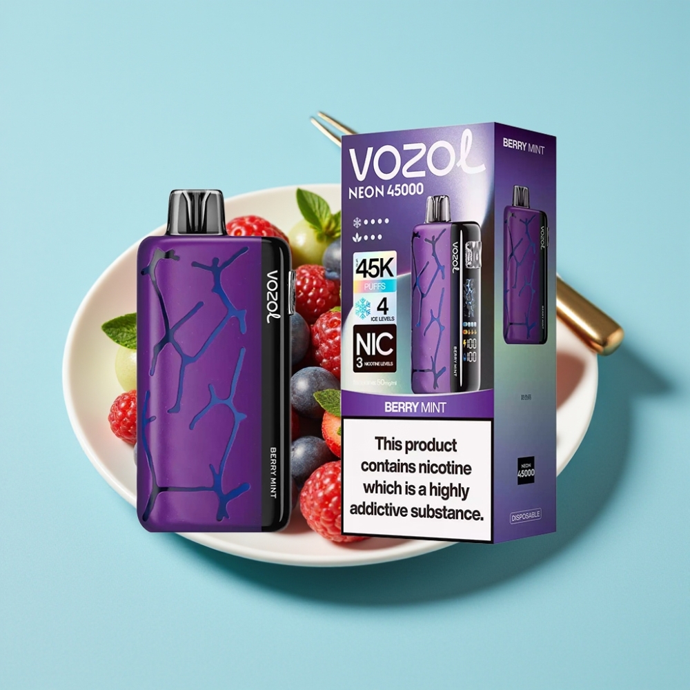 Vozol Neon 45K 45000 Puffs Adjustable Ice Airflow Berry Mint Disposable Vape