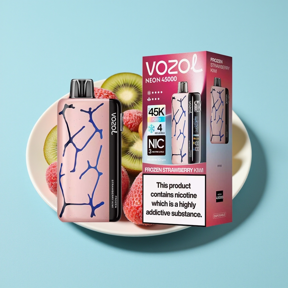 Vozol Neon 45K 45000 Puffs Adjustable Ice Airflow Frozen Strawberry Kiwi