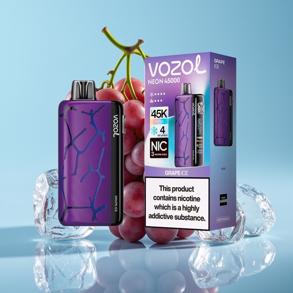 Vozol Neon 45K 45000 Puffs Adjustable Ice Airflow Grape Ice Disposable Vape