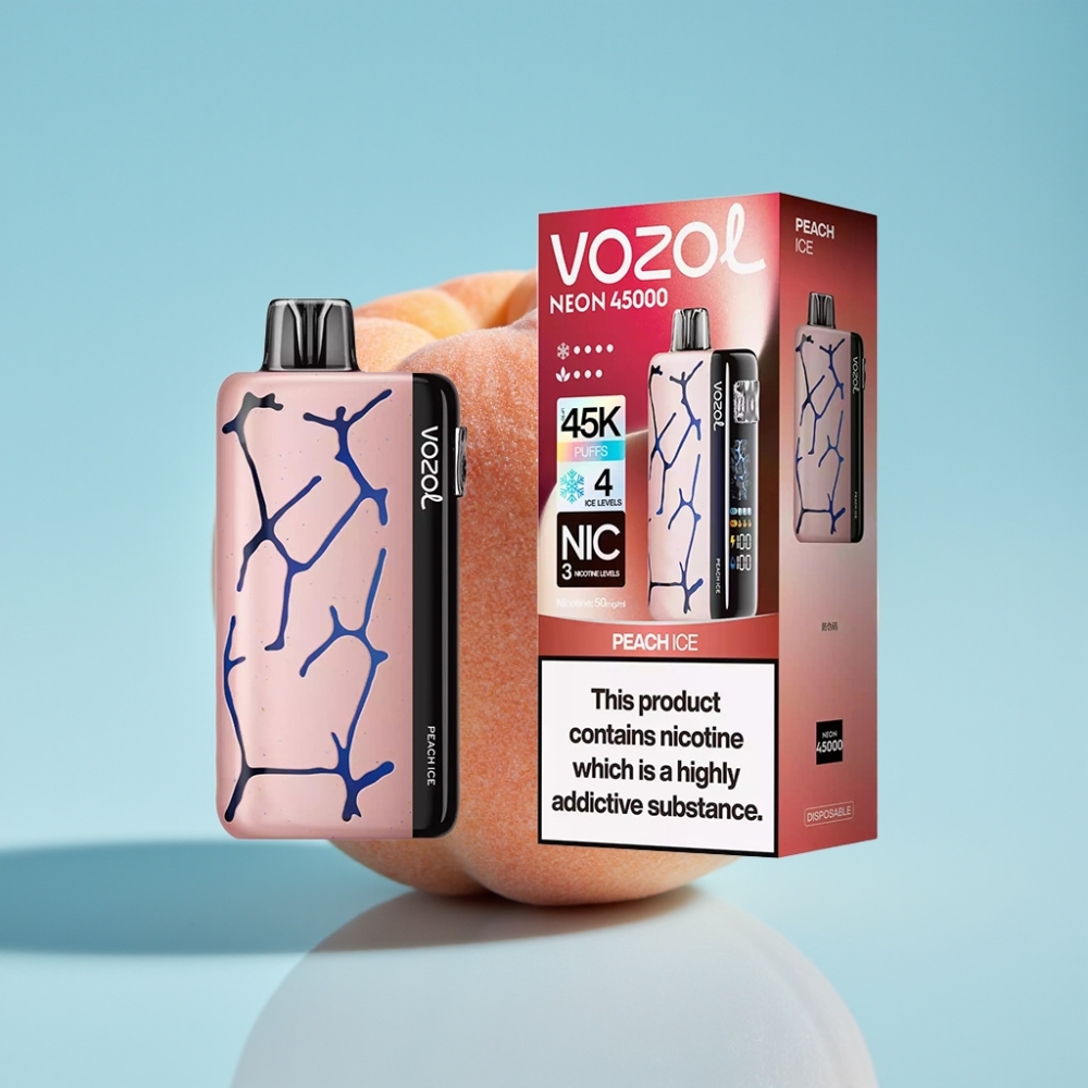 Vozol Neon 45K 45000 Puffs Adjustable Ice Airflow Peach Ice Disposable Vape