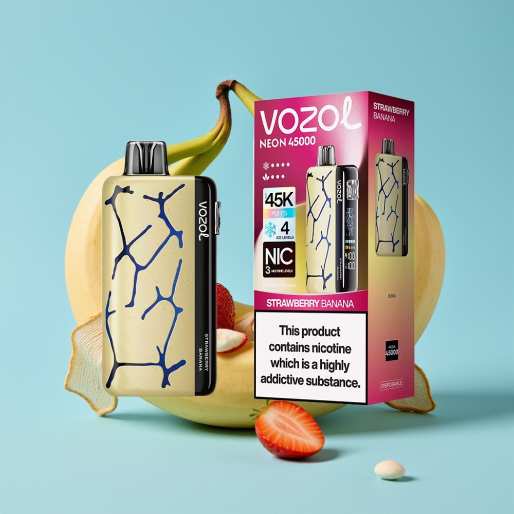 Vozol Neon 45K 45000 Puffs Adjustable Ice Airflow Strawberry Banana